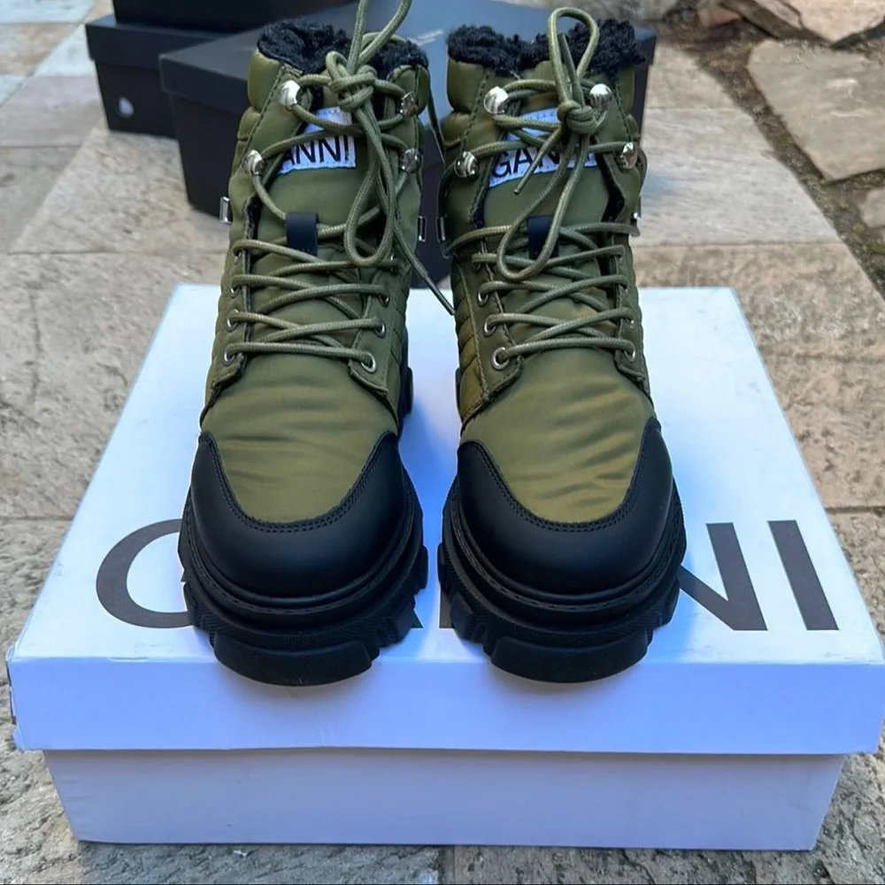 GANNI Kalamata lace-up hiking boots - Picture 3 of 7
